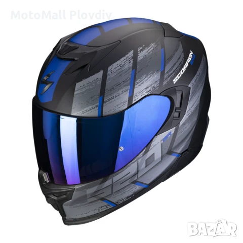 Scorpion Exo 520 Evo Air Maha Black Matt Blue Helmet