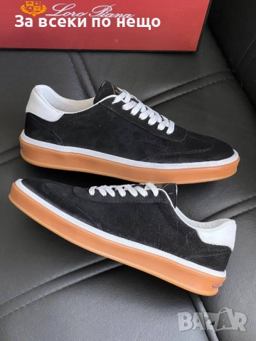 Loro Piana Мъжки Черни Обувки С Връзки Естествена Кожа Лоро Пиана Код E798, снимка 3 - Ежедневни обувки - 51476803