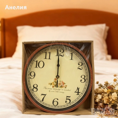 Стенен часовник с диаметър 25 см-стилен акцент за дома, снимка 5 - Стенни часовници - 52657811