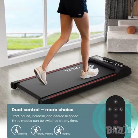 Компактна пътека за бързо ходене OYAJIA / KEHOT – до 6 км/ч, идеална за дом и офис, снимка 3 - Фитнес уреди - 52921346