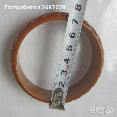 Гривна резбован бакелит кафяв цвят 24 гр, снимка 3 - Други ценни предмети - 29276650