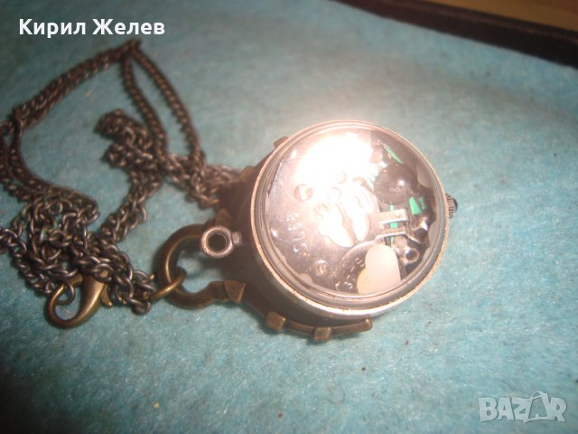 КРАСИВ МЕСИНГОВ ВИНТИДЖ КВАРЦОВ ЧАСОВНИК - МЕДАЛЬОН БЕЛ - ЕПОК СТИЛ с ВЕРИЖКА 14778 , снимка 11 - Колиета, медальони, синджири - 35261570