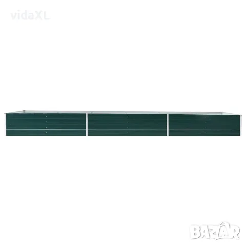vidaXL Градинска висока леха поцинкована стомана 480x80x45 см зелена, снимка 3 - Саксии и кашпи - 56147593
