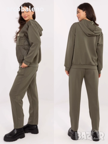 Дамски ежедневен комплект от две части с брошки, 5цвята , снимка 3 - Комплекти - 52860330