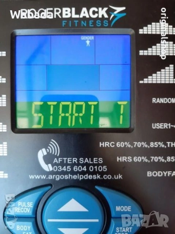 Запазен велоергометър Roger Black стационарен велосипед с дигитален дисплей и захранващ адаптер, снимка 2 - Фитнес уреди - 52580594