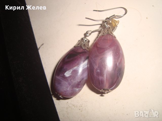 ВИНТИДЖ ВИОЛЕТОВИ КРАСИВИ ОБЕЦИ СИНТЕТИКА КАТАЛИН 18951, снимка 8 - Обеци - 31308585