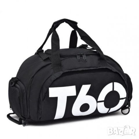 Унисекс спортен сак-раница T60 Black&White, снимка 6 - Сакове - 40365583