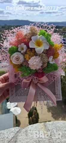 Букет със скандинавски мъх в рамка , снимка 5 - Декорация за дома - 51863918