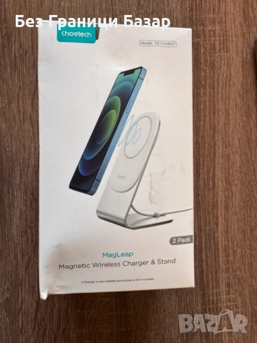 Нова Choetech MagLeap Магнитна безжична зарядна стойка поставка 15W за телефон iPhone 12/13/14 (