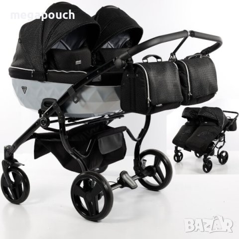 Бебешка количка Junama Mirror Satin Duo 2в1, 3в1 НОВА, снимка 2 - Детски колички - 42081956