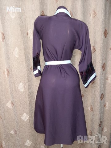 М Халат с дълъг ръкав в лилаво , снимка 3 - Нощници - 39099325