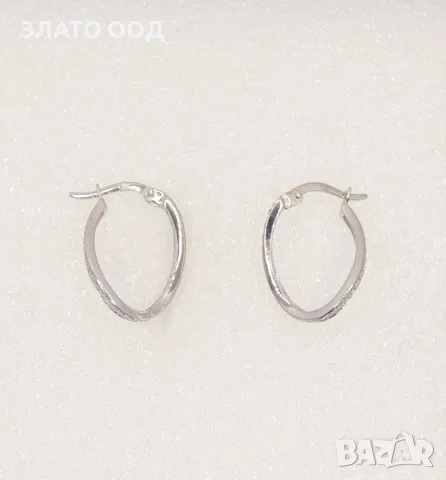 Златни обеци халки от бяло -14К, снимка 13 - Обеци - 39965773