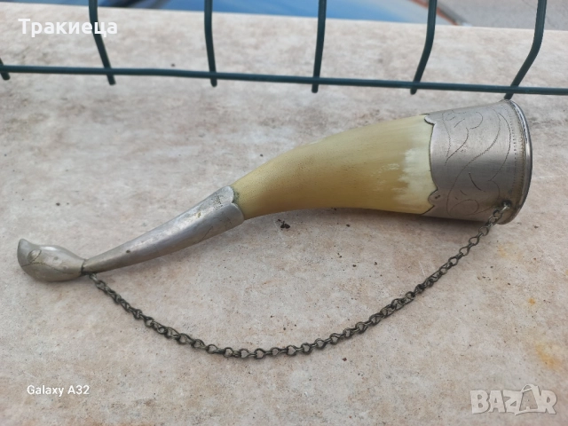 ВЪЗРОЖДЕНСКИ СРЕБЪРЕН РОГ ЗА ВИНО НАКИТ НОСИЯ , снимка 5 - Антикварни и старинни предмети - 51630196