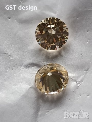 Спешно Топ Фенси Злато 3,4к. Мойсанит Диамант Двойка 7,6 мм., снимка 8 - Други - 40381219