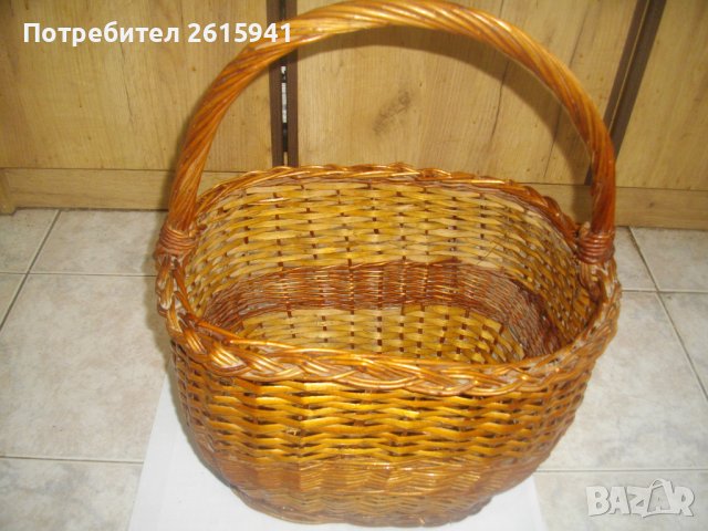 Стара Битова Кошница От Ракита-Голяма-Отлична-540х380х270мм-От Соца, снимка 5 - Саксии и кашпи - 39436658