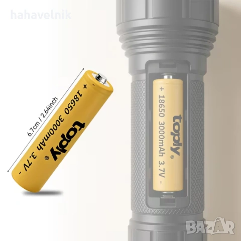 18650 Презареждаща се литиево -йонна батерия с пъпка