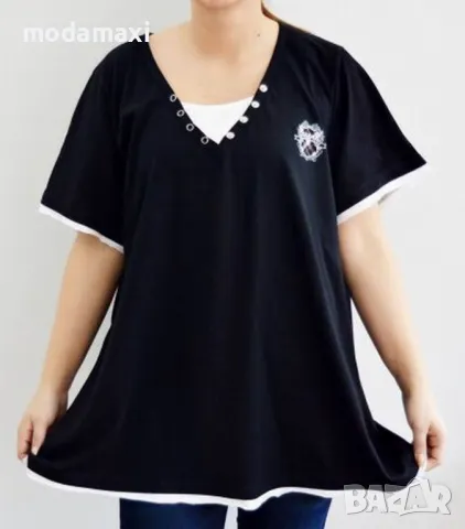 4XL Нова блуза на XLNT черно и бяло , снимка 1