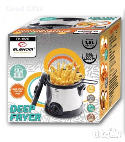 ФРИТЮРНИК 1.5л ЕК-1820, снимка 4 - Фритюрници - 30338700