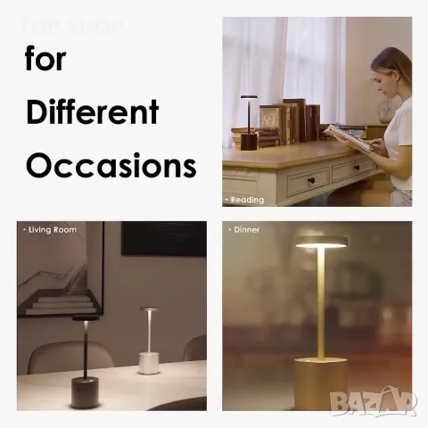 Акумулаторна LED настолна лампа 3 режима Atyhao, снимка 6 - Настолни лампи - 48788195