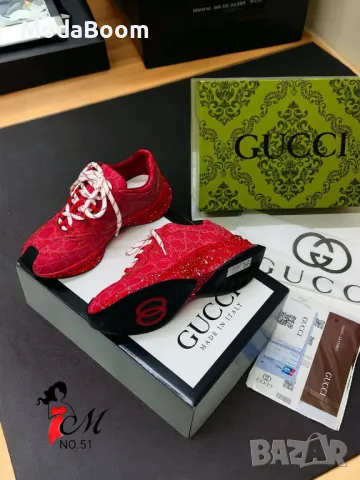 Gucci червени дамски маратонки , снимка 2 - Маратонки - 48464893