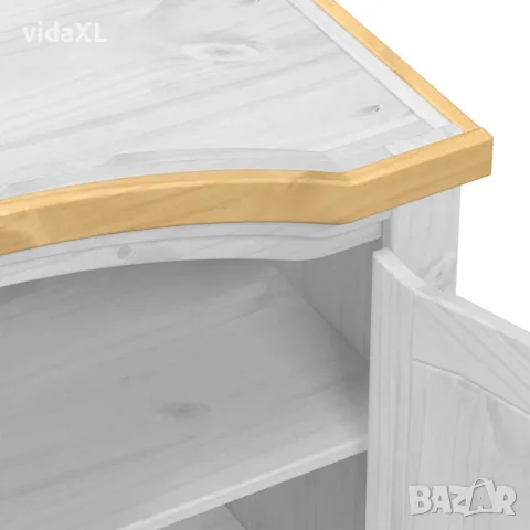 vidaXL Гардероб "Corona" бял 102x52x186 см бор масив, снимка 7 - Гардероби - 56147403