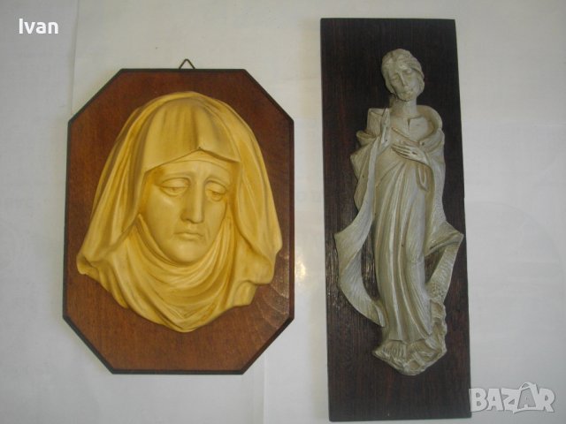 Икона-Декорация за окачване-Алабастър/Порцелан/Дърво-Нова