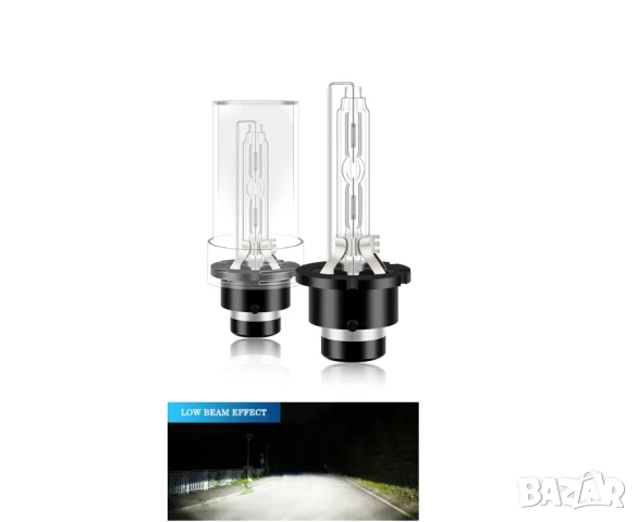 XENON крушки SUPER VISION D2S 6000K +60% светлина – Quartz стъкло, снимка 2 - Аксесоари и консумативи - 50535420