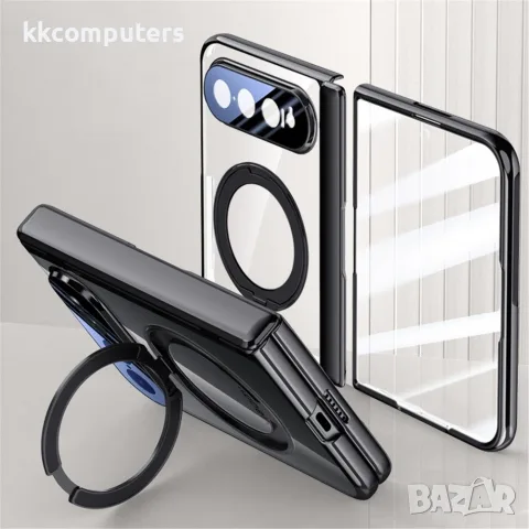 Xiaomi 18 Fold Магнитен Калъф, Стъкло, 360° Стойка – Черен, Червен и Сребрист, снимка 2 - Калъфи, кейсове - 56256485