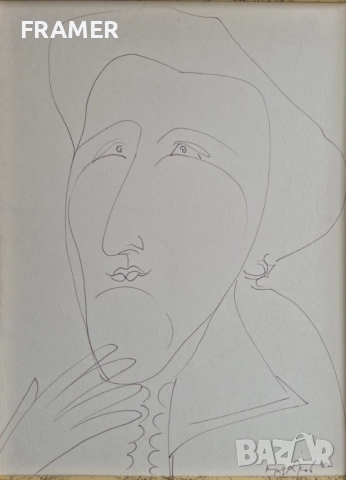 Димитър Казаков - Нерон 1933-1992 Дамси портрет I 1980 година, снимка 2 - Картини - 52200257