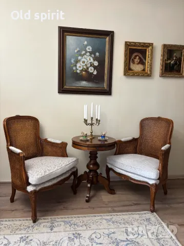 Двойка провансалски кресла, изработени с ратан