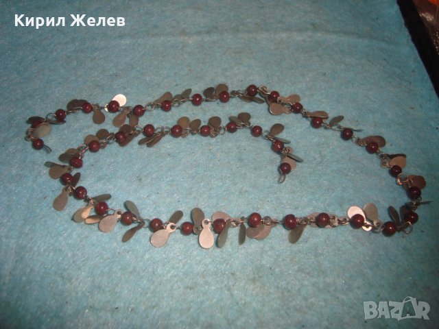 СТАР ПОСРЕБРЕН ЛИСТОВИДЕН с МЪНИСТА ЕТНОГРАФСКИ НАКИТ ГЕРДАНЧЕ КОЛИЕ 41941, снимка 7 - Антикварни и старинни предмети - 35272205