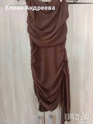 Нова елегантна рокля в кафяво, снимка 3 - Рокли - 51441820