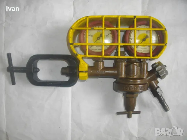 MESSER GRIESHEIM Оригинален РЕДУЦИР ВЕНТИЛ ЗА АЦЕТИЛЕН за оксижен Масивен с предпазна решетка метал, снимка 2 - Други инструменти - 47545903