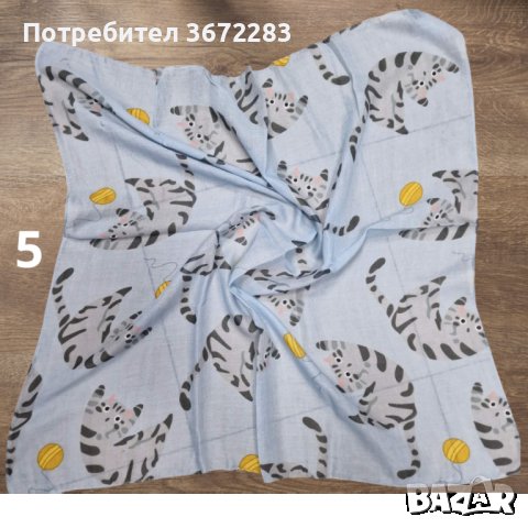 Дамски памучен шал 70х70 см - различни видове, снимка 2 - Шалове - 44478365
