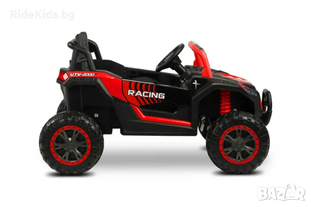 Офроуд акумулаторен автомобил AXEL – Червен, 4x4, с дистанционно и LED, снимка 5 - Детски велосипеди, триколки и коли - 49976691