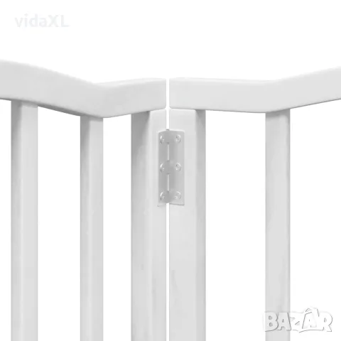 vidaXL Сгъваема преграда за кучета с врата 9 панела бял 450 см топола, снимка 9 - За кучета - 56146660