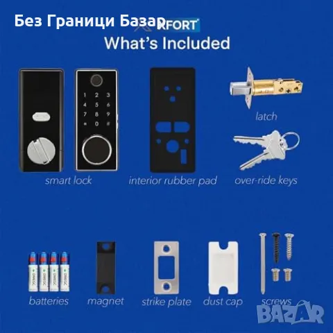 Нова Смарт брава XFORT за врата Пръстов отпечатък и кодово отключване, снимка 6 - Други стоки за дома - 50033694