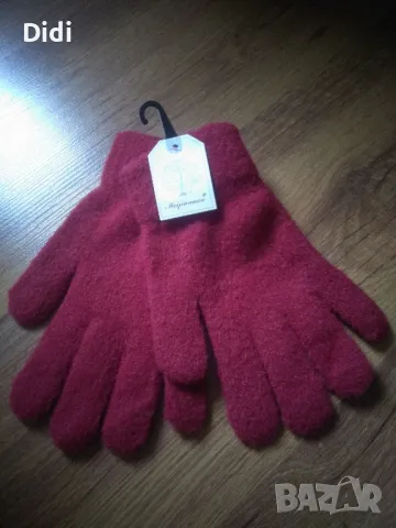 Меки топли ръкавици цвят бордо , снимка 1