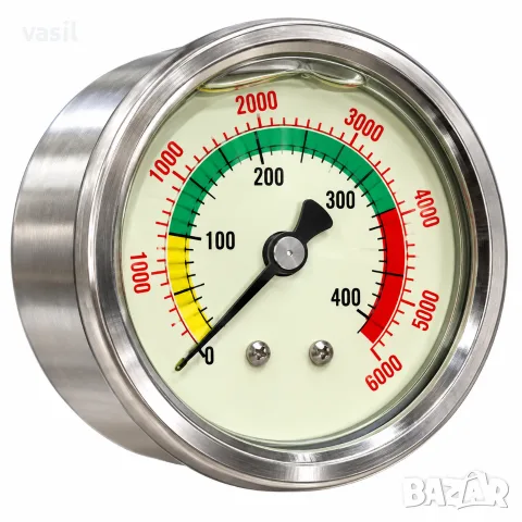 Глицеринов манометър до 400 бара / 6000 PSI – за компресор и PCP системи