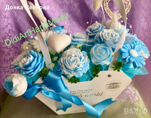 Букет от сапунени цветя, снимка 10 - Козметика за тяло - 53880911