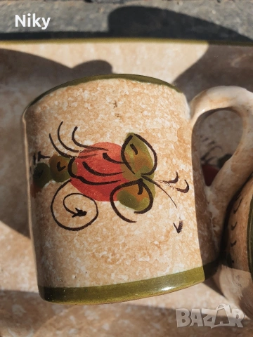 Ръчно изработен керамичен сервиз за кафе , снимка 5 - Сервизи - 54304434