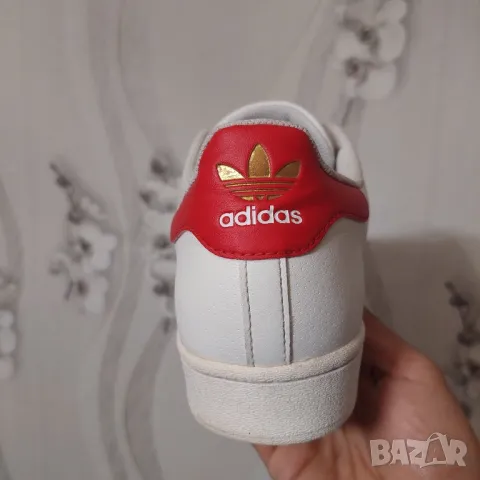 adidas Superstar 'White Scarlet номер 44 2/3  оригинални маратонки / кецове , снимка 9 - Маратонки - 47753508
