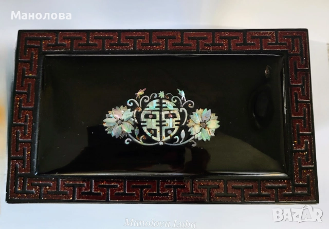 Корейска кутия за бижута инкрустирана със седеф., снимка 9 - Антикварни и старинни предмети - 51900483
