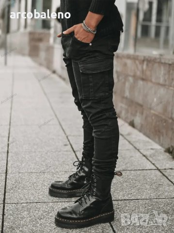 Нов стил мъжки тесни дънки със странични джобове, 2цвята - 023, снимка 7 - Дънки - 39286924