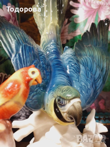 Порцеланова фигура-лот папагали фирма ЕНС (ENS) Германия-Тюрингия, снимка 13 - Колекции - 52151772