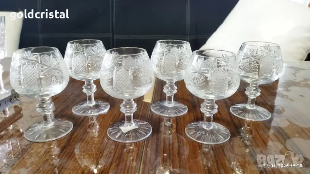 кристални чаши Ропотамо коняк, снимка 8 - Антикварни и старинни предмети - 50093921