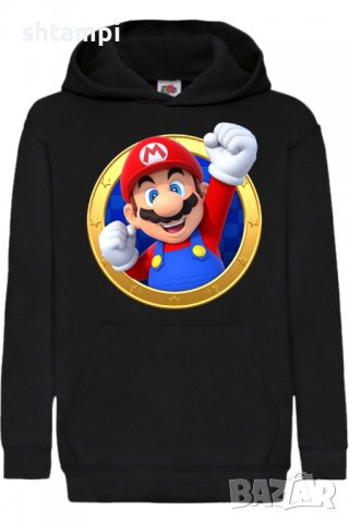 Детски Суитчър/Суитшърт Super Mario 13,Super Mario,Игра,Подарък,Изненада,Забавление,Рожден Ден