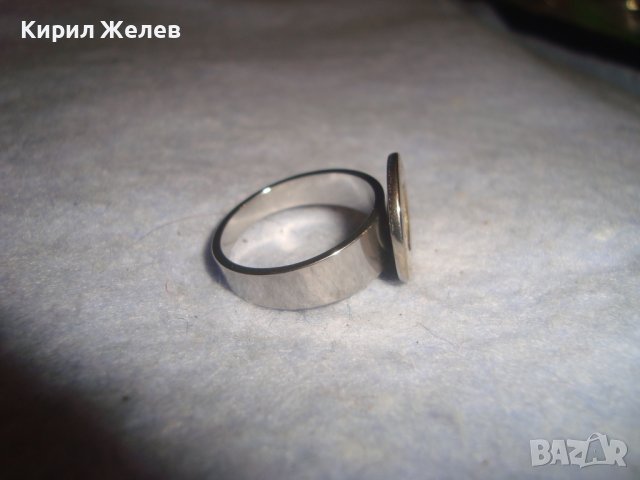 BVLGARI МАРКОВ БУТИКОВ ФЕШЪН АРТ ПРЪСТЕН БУЛГАРИ от НЕРЪЖДАЕМА БЛАГОРОДНА СТОМАНА с ПОЗЛАТА 20432, снимка 13 - Пръстени - 37499457