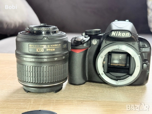 Nikon D3100 + обектив + аксесоари (готов за снимане), снимка 4 - Фотоапарати - 49615753