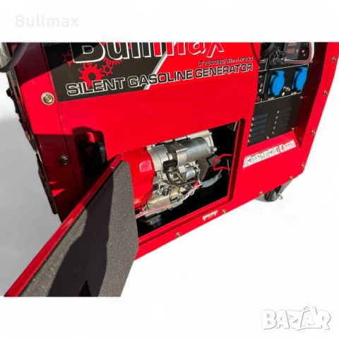 Обезшумен бензинов генератор 7.5 KW монофазен BULLMAX, снимка 4 - Генератори - 52569834